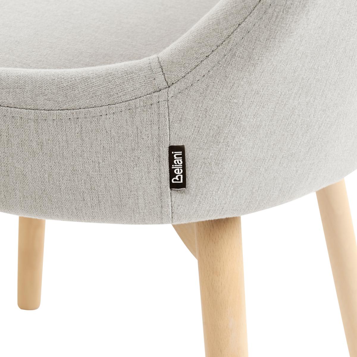 ESSZIMMERSTUHL 2er-Set Stoff Hellgrau Melfort - Hellgrau, Textil (49/82/58cm) - Beliani
