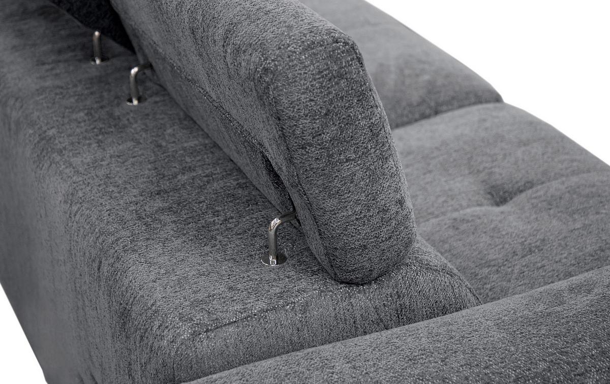 SOFA CALVERA 3-Sitzer mit 1 Relaxfunktion, grau - Grau, Holzwerkstoff/Textil (204/79/106cm) - Wozimo