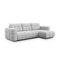 ECKSOFA CLOUDI 4-Sitzer rechts, hellgrau - Hellgrau/Schwarz, Holz/Textil (294/160cm) - Wozimo