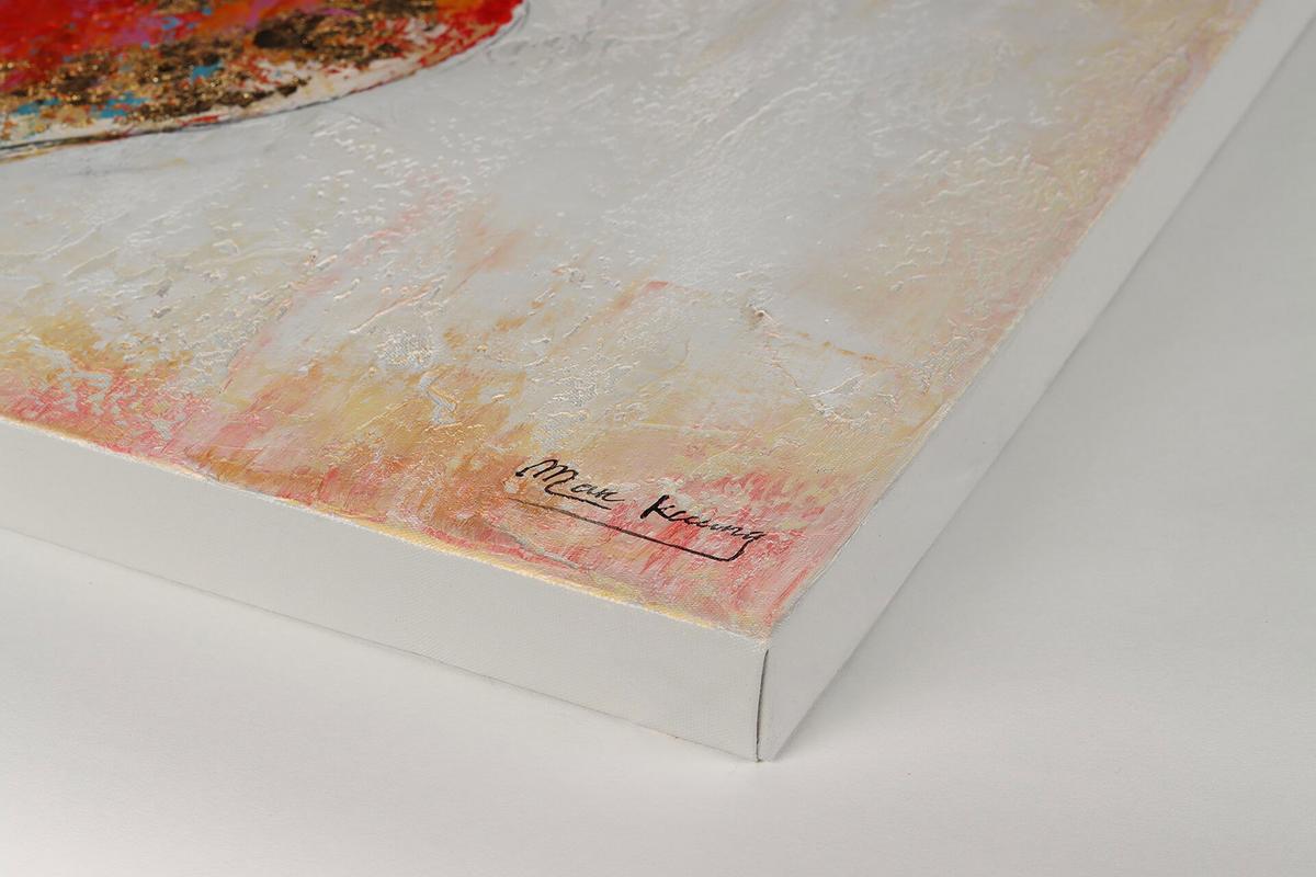 ÖLGEMÄLDE 150/50 cm - Türkis/Pink, Holz/Textil (150/50cm) - KUNSTLOFT
