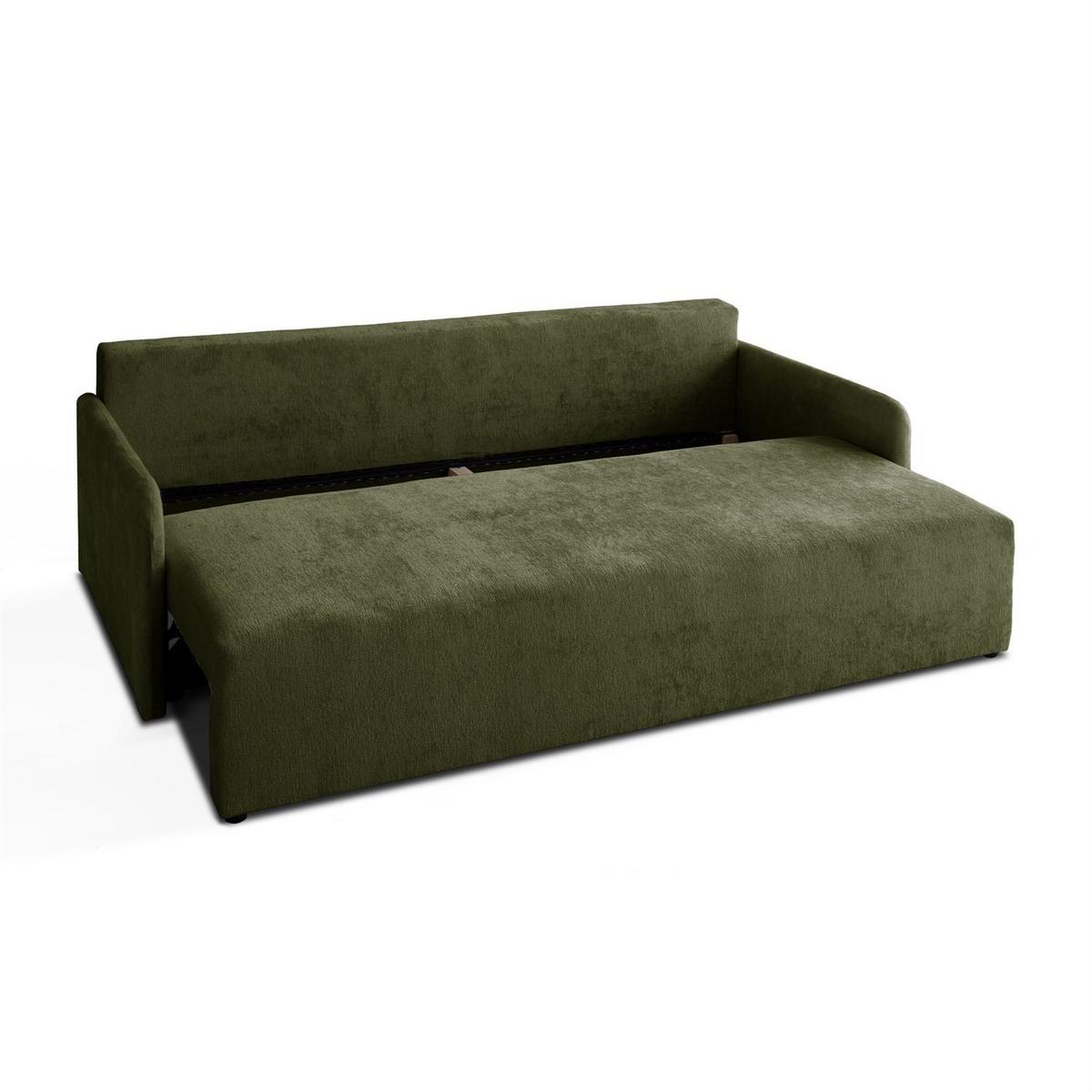 SOFA NUBO mit Schlaffunktion und Bettkasten Harmony 39 - Grün, Textil (205/91/86cm) - Lookway