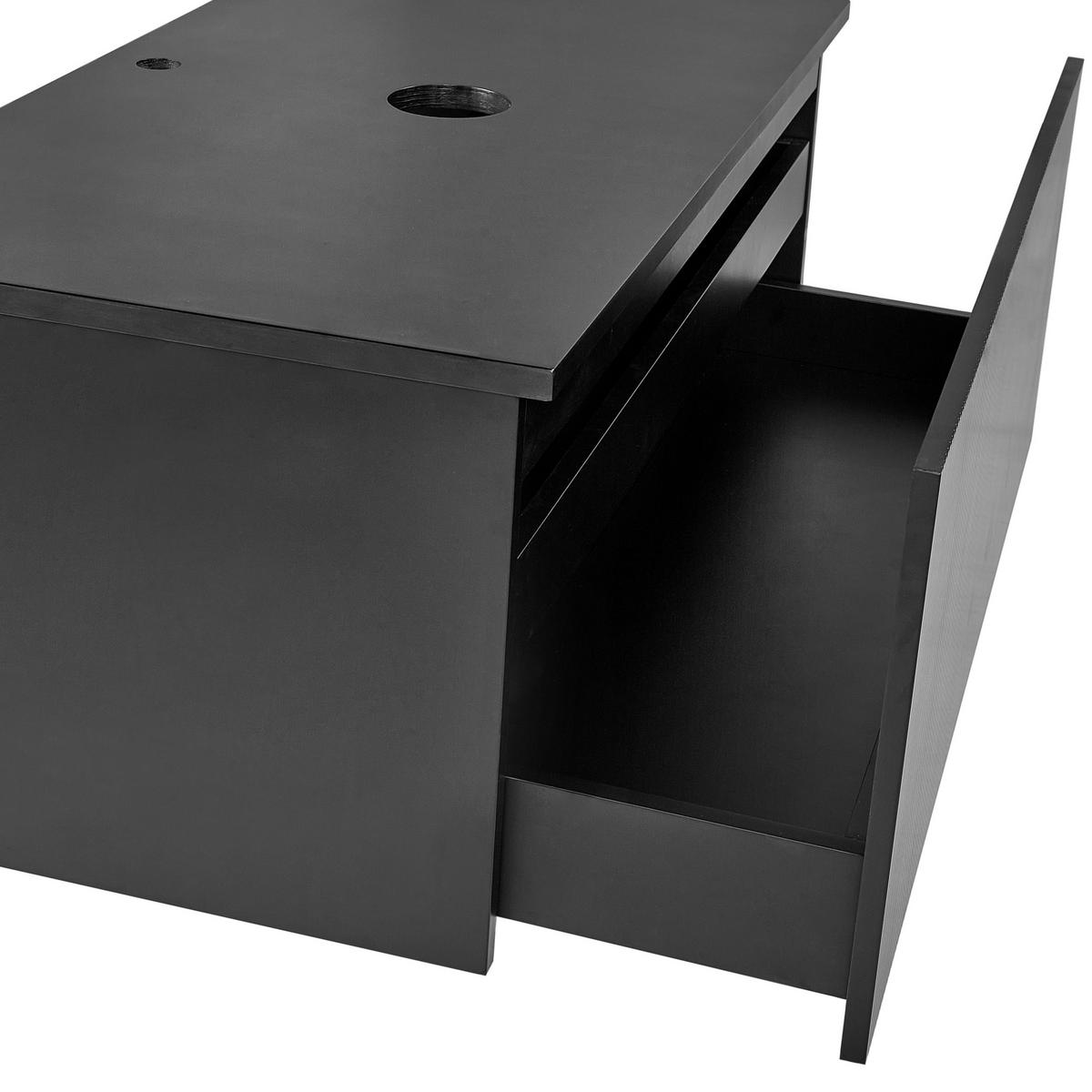 WASCHBECKENUNTERSCHRANK wandmontiertk 80 cm Schwarz Alzira - Schwarz, Holzwerkstoff (80/40/52cm) - Beliani