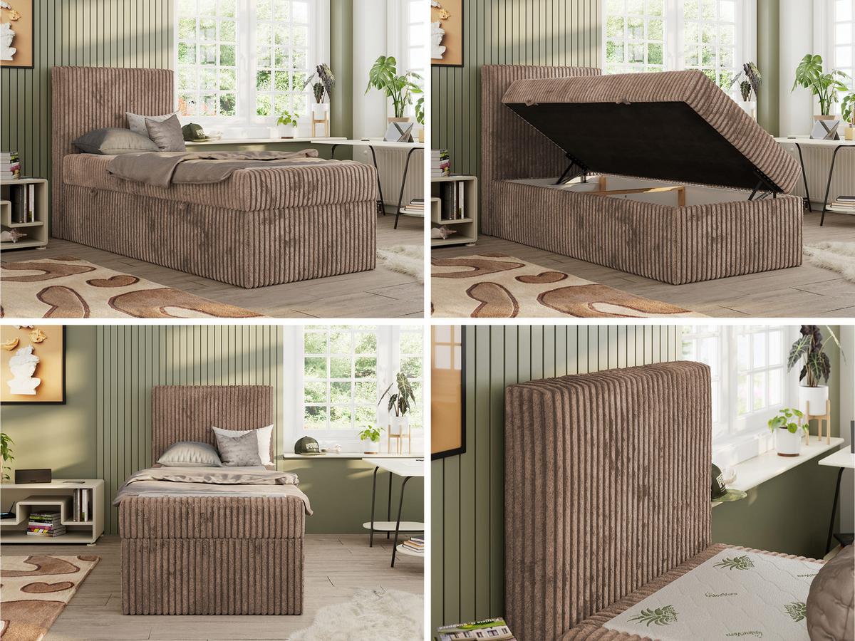JUGENDBETT TILIO 90/200 - Braun - H3 - Links Seite - Braun, Textil (90/200cm) - MKS