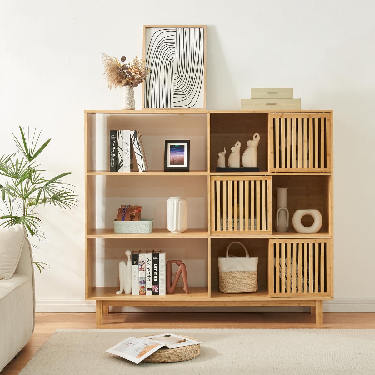 BÜCHERREGAL Ypäjä - Naturfarben, Holz (147/127.5/39cm) - [en.casa]
