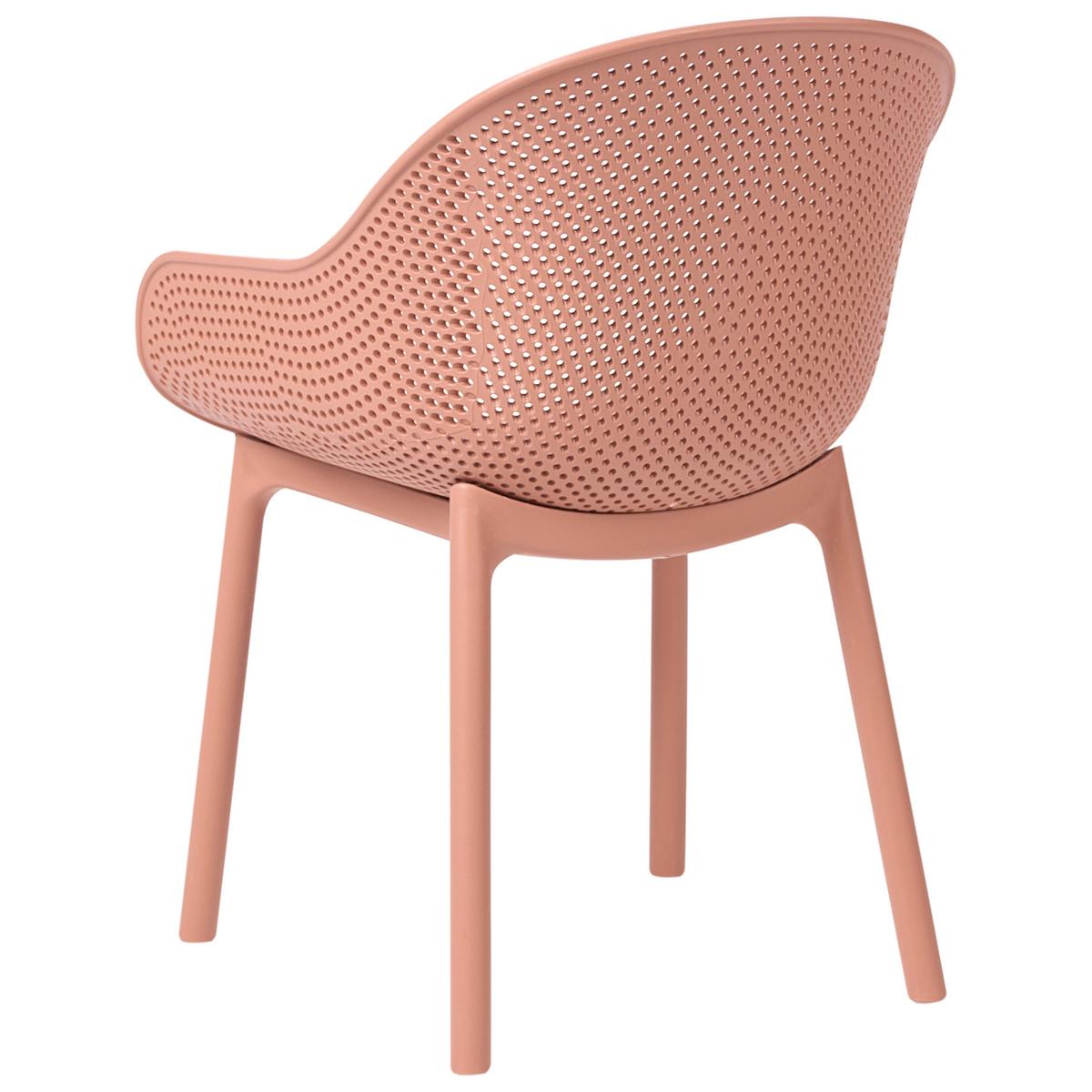 GARTENSTUHL 4er-Set Korallenrot Tiggiano - Koralle, Kunststoff (58/85/51cm) - Beliani