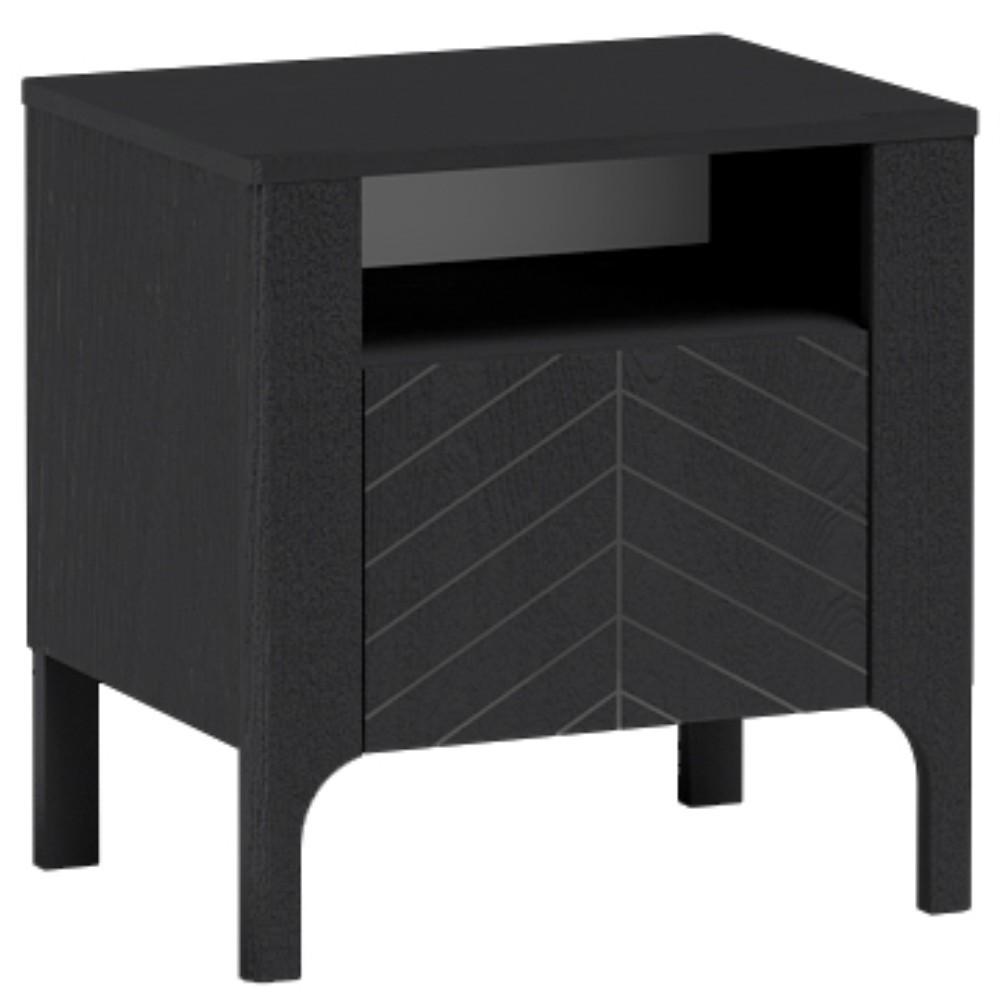 NACHTTISCH Lume mit einer Tür, 54 cm, schwarz - Schwarz, Holzwerkstoff (54/57/40.5cm) - Beautysofa