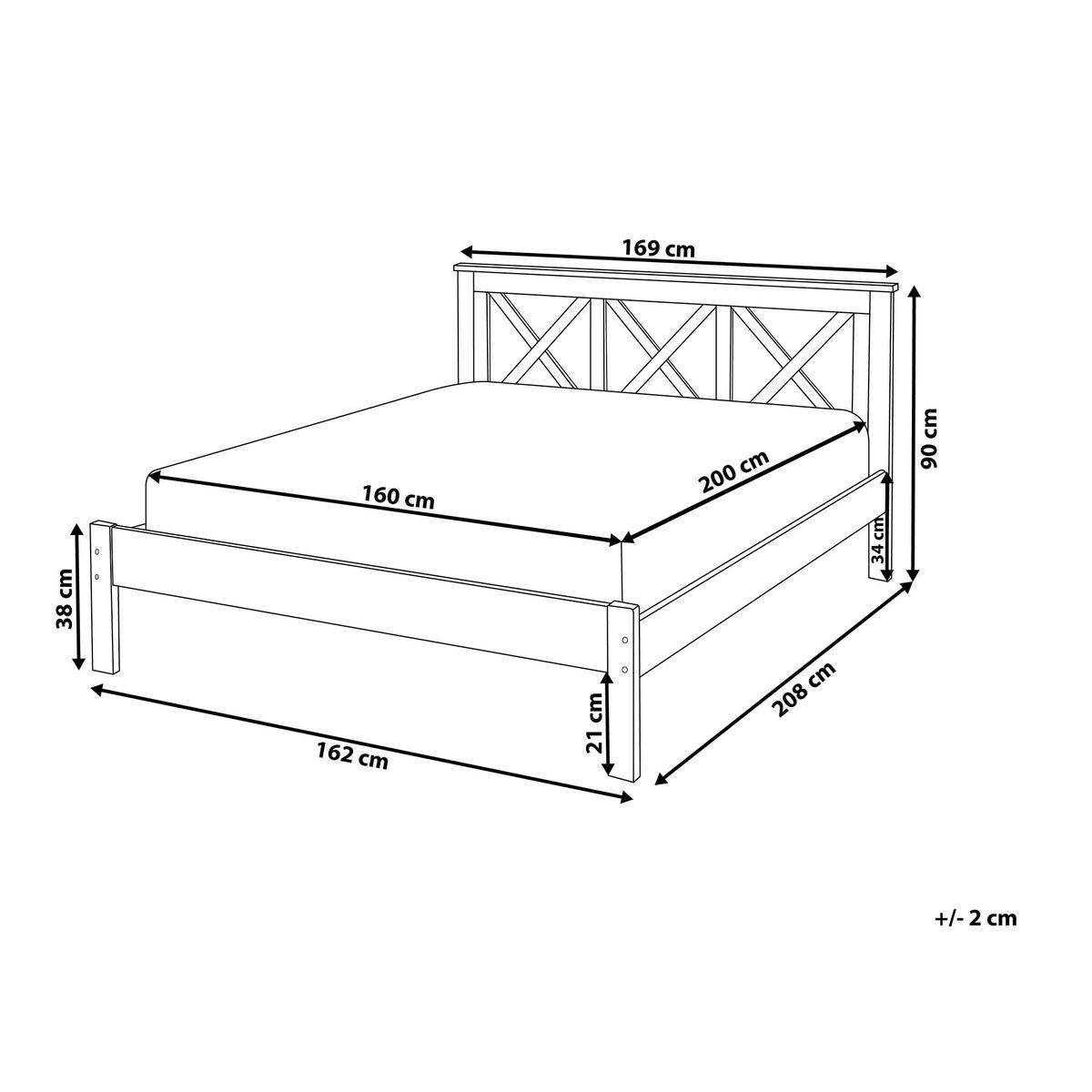 BETT mit Lattenrost 160x200 cm Heller Holzfarbton Tannay - Hellbraun, Holz (160/200cm) - Beliani