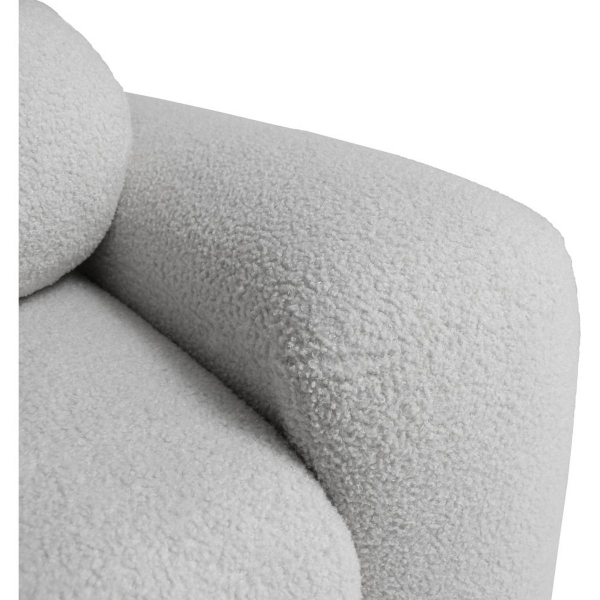 WOHNLANDSCHAFT Noel mit Schlaffunktion, Grau, Bouclé-Stoff - Hellgrau, Holzwerkstoff (375/93/163cm) - Beautysofa