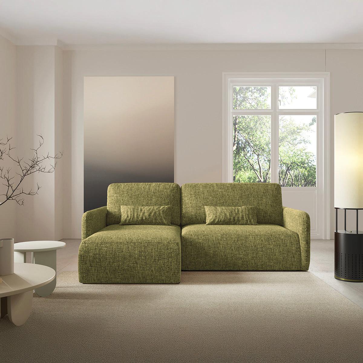 ECKSOFA Lazare 3 Sitzplätze Grün - Grün, Holz (217/148cm) - Petits-meubles