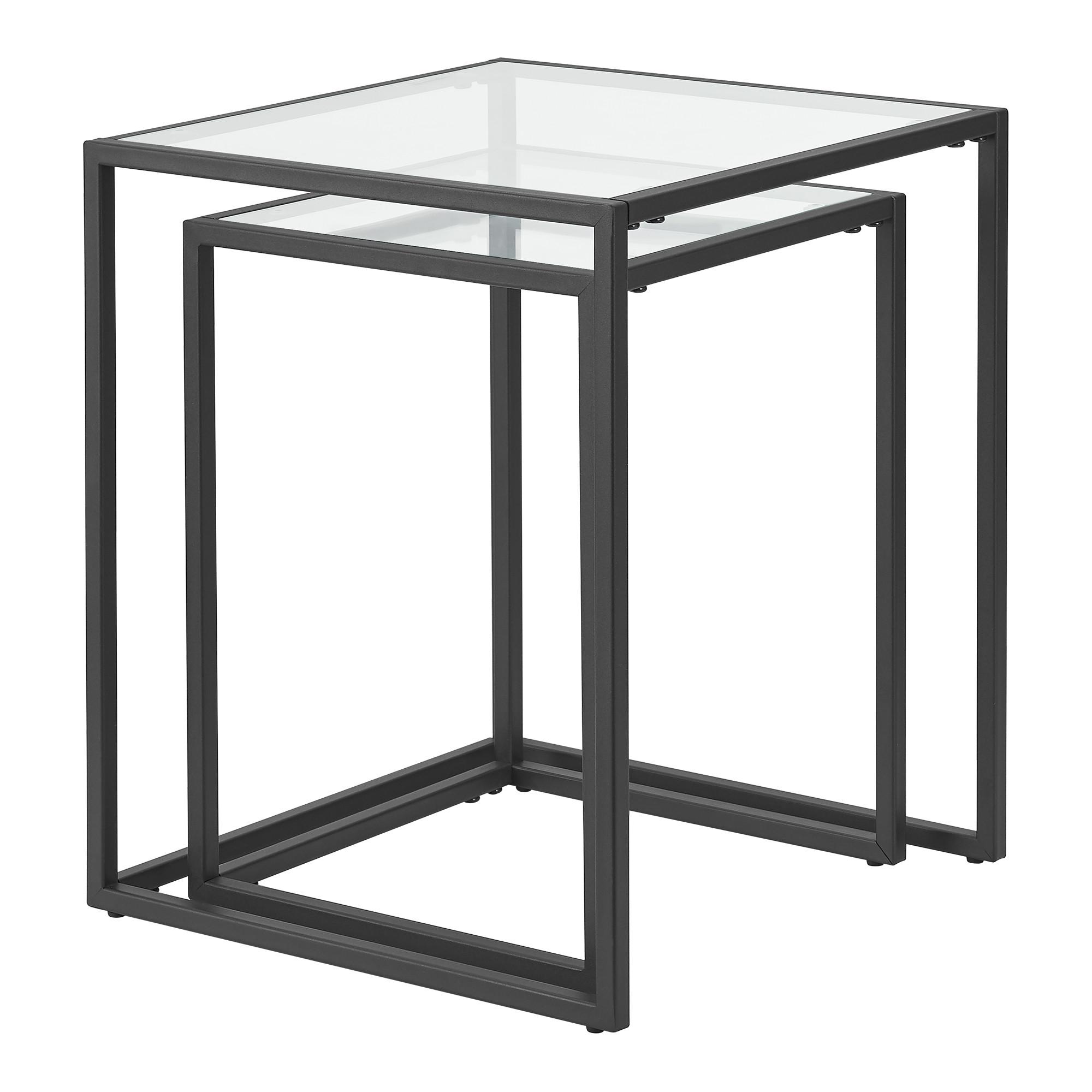 SATZTISCH Holstebro 42/42/51 - Transparent, Glas (42/42/51cm) - [en.casa]