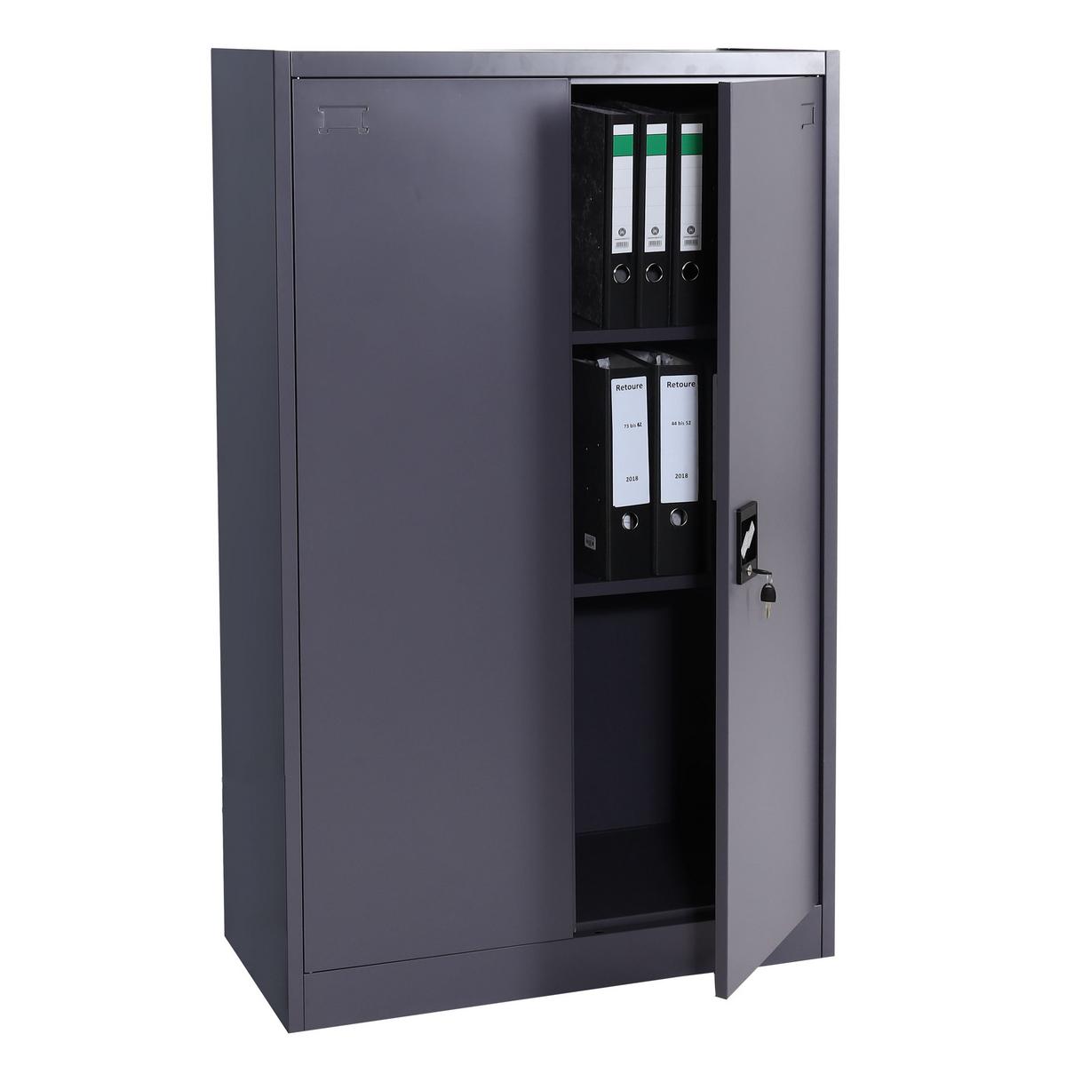 AKTENSCHRANK Grau - Grau, Metall (90/140/40cm) - MCW