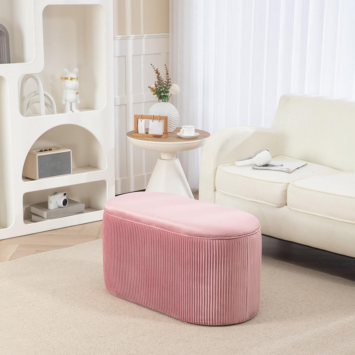 TRUHENBANK elegant Rosa - Rosa, Kunststoff (40/41/81cm) - HOMCOM