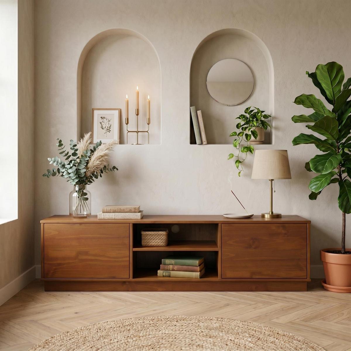 LOWBOARD MAITE Kastanie - Kastanienfarben, Holz (170/45/38cm) - IDIMEX