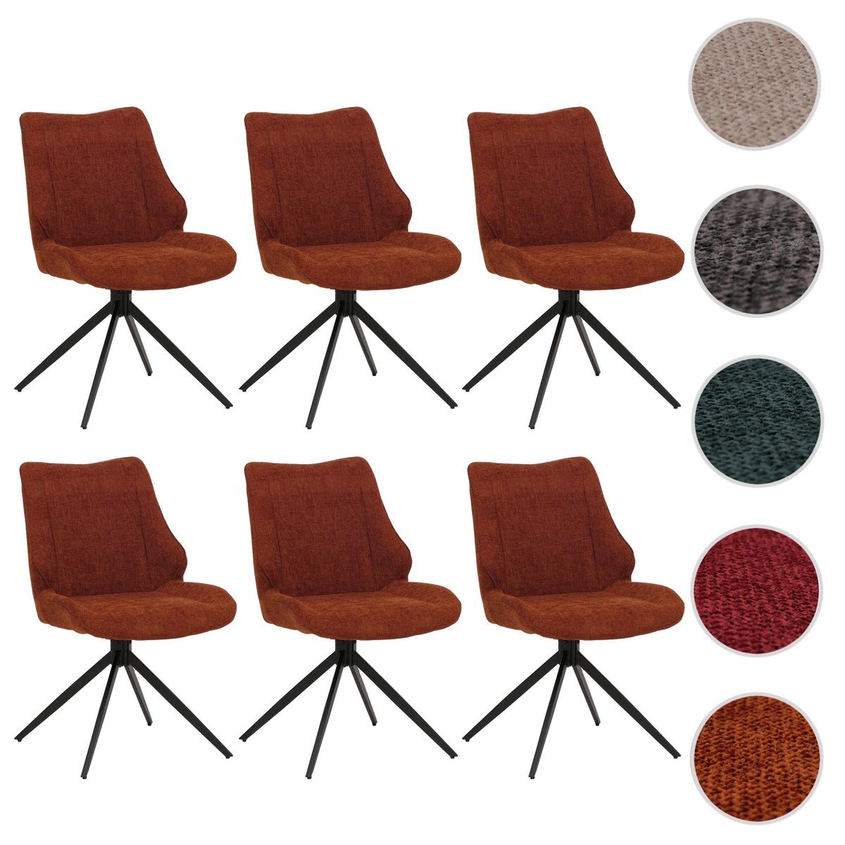 ESSZIMMERSTUHL Schwarz, Rotbraun 6er-Set - Rotbraun/Schwarz, Textil (55/88/62cm) - MCW