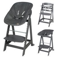 BABYHOCHSTUHL Born Up Luxe mit Neugeborenenaufsatz Anthrazit - Anthrazit, Holzwerkstoff/Textil (46/94/66.5cm) - Roba