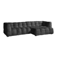 ECKSOFA RIO Anthrazit Velvet - Anthrazit/Schwarz, Textil (319/170cm) - KAWOLA