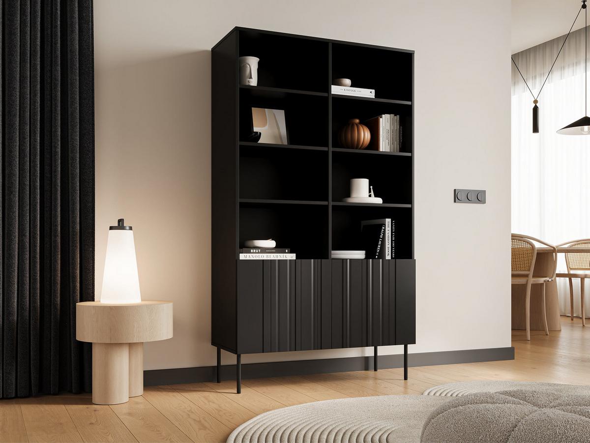 STANDREGAL Isla 100 2D - Schwarz, Holzwerkstoff/Metall (101/175/40cm) - MIRJAN24