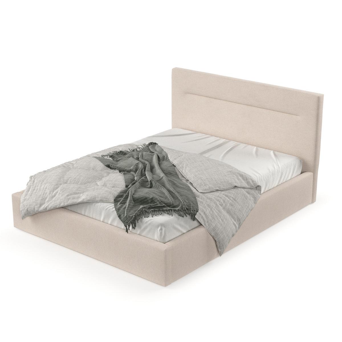 POLSTERBETT Liline 140/200 cm Beige im Asti Stoff - Beige/Schwarz, Holz/Holzwerkstoff (140/200cm) - AltaBeds