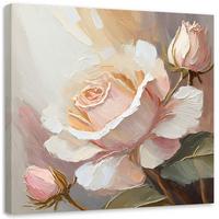 LEINWANDBILD Handgemalte Rose 30x30cm - Pink, Textil (30/30cm) - Feeby