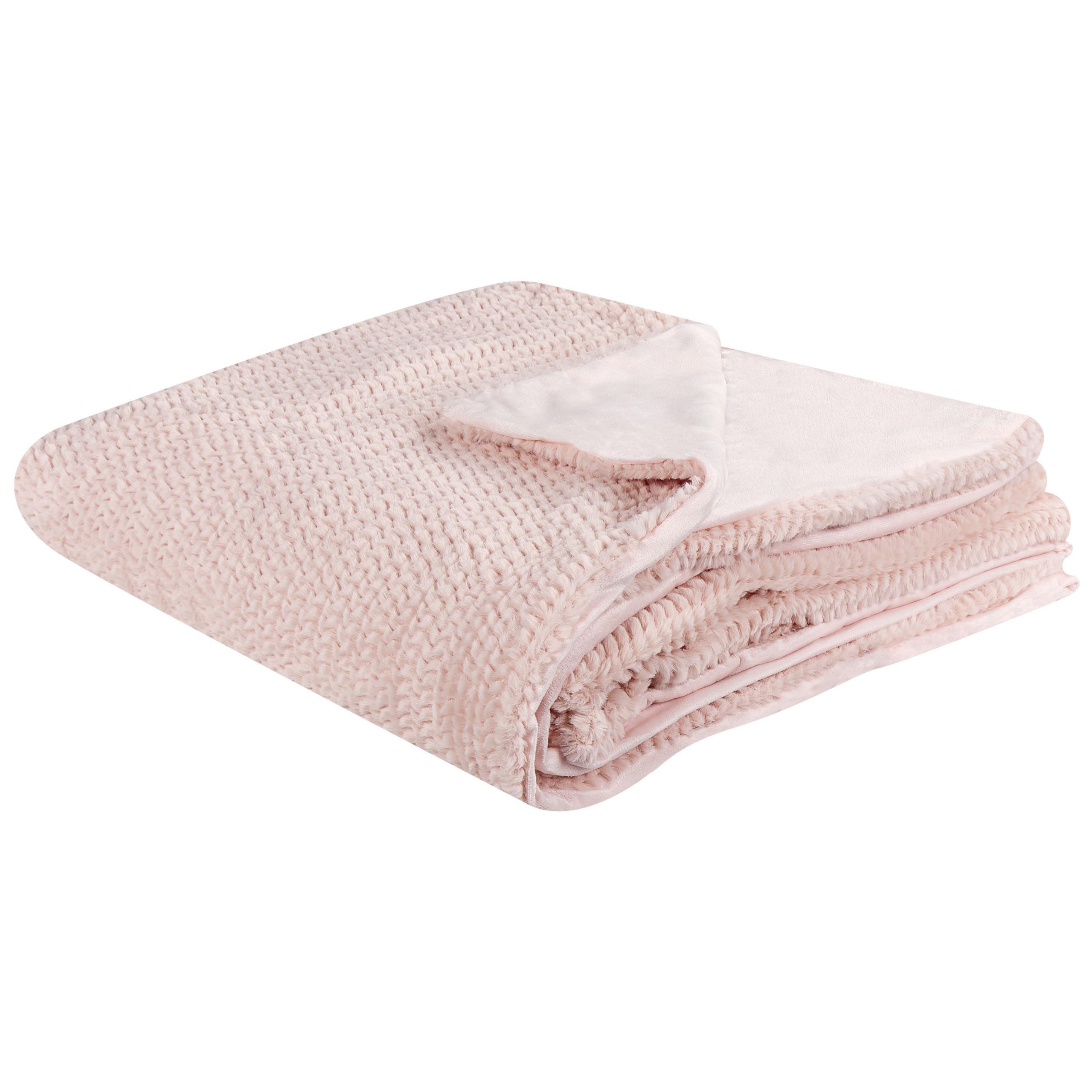 DECKE Pastellrosa Bjas 200/220 cm - Pink, Textil (200/220cm) - Beliani