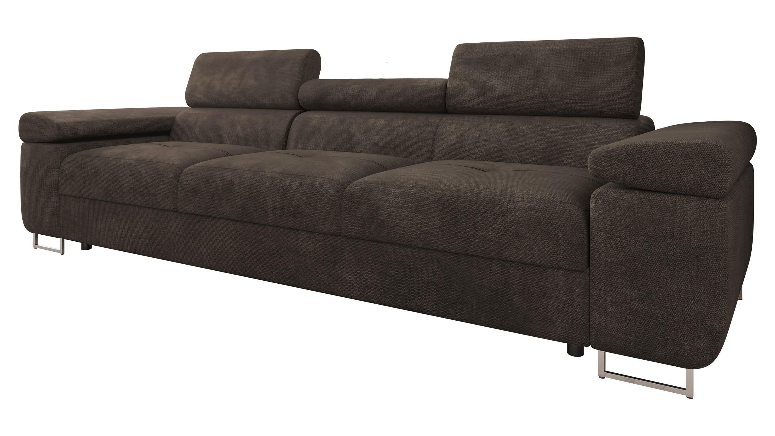 SOFA Torezio 3 - Dunkelbraun, Holz/Textil (263/90/102cm) - MIRJAN24