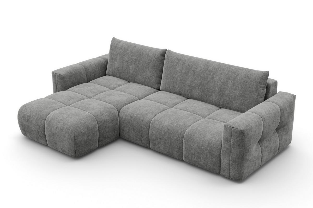 ECKSOFA VERONA 4-Sitzer links, Grau - Schwarz/Grau, Holz/Textil (266/173cm) - Courtois Laville