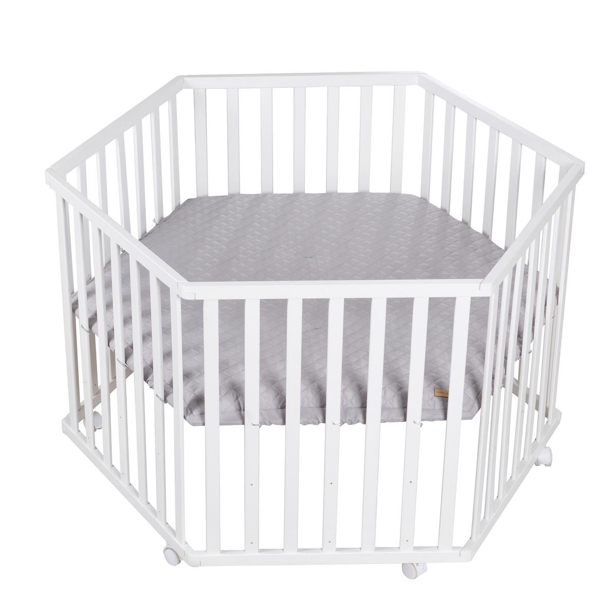 LAUFGITTER 6-eckig roba Style grau - Weiß, Holzwerkstoff (118.5/72.5/103.5cm) - Roba