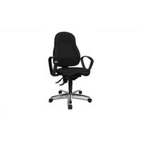 BÜROSTUHL TINO Schwarz Kunststoff Höhenverstellbar - Silberfarben/Schwarz, Kunststoff/Metall (64/104/64cm) - KAWOLA