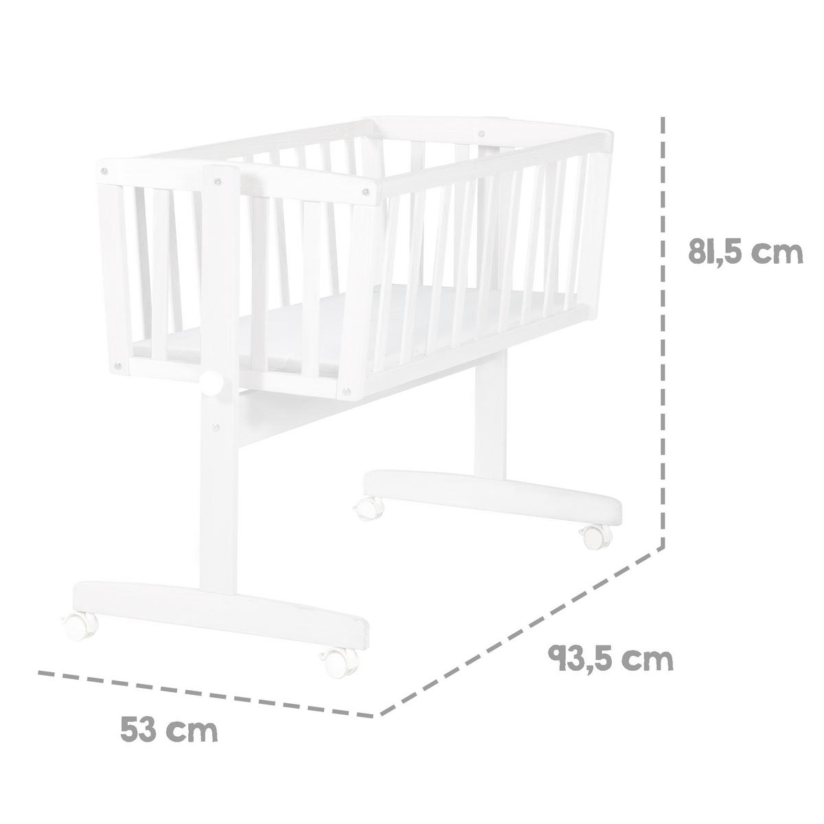 BABYWIEGENSETT - Weiß, Holzwerkstoff/Textil (40/90cm) - Roba