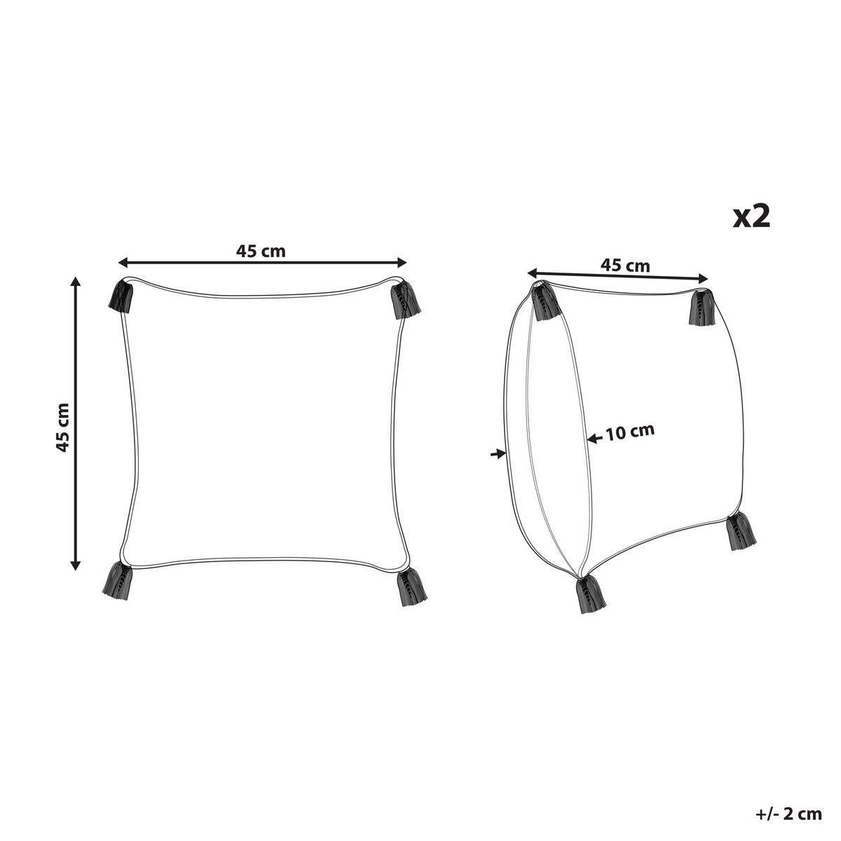 DEKOKISSEN 2er-Set Dunkelblau 45/45 cm Tilia - Dunkelblau, Naturmaterialien/Textil (45/45cm) - Beliani