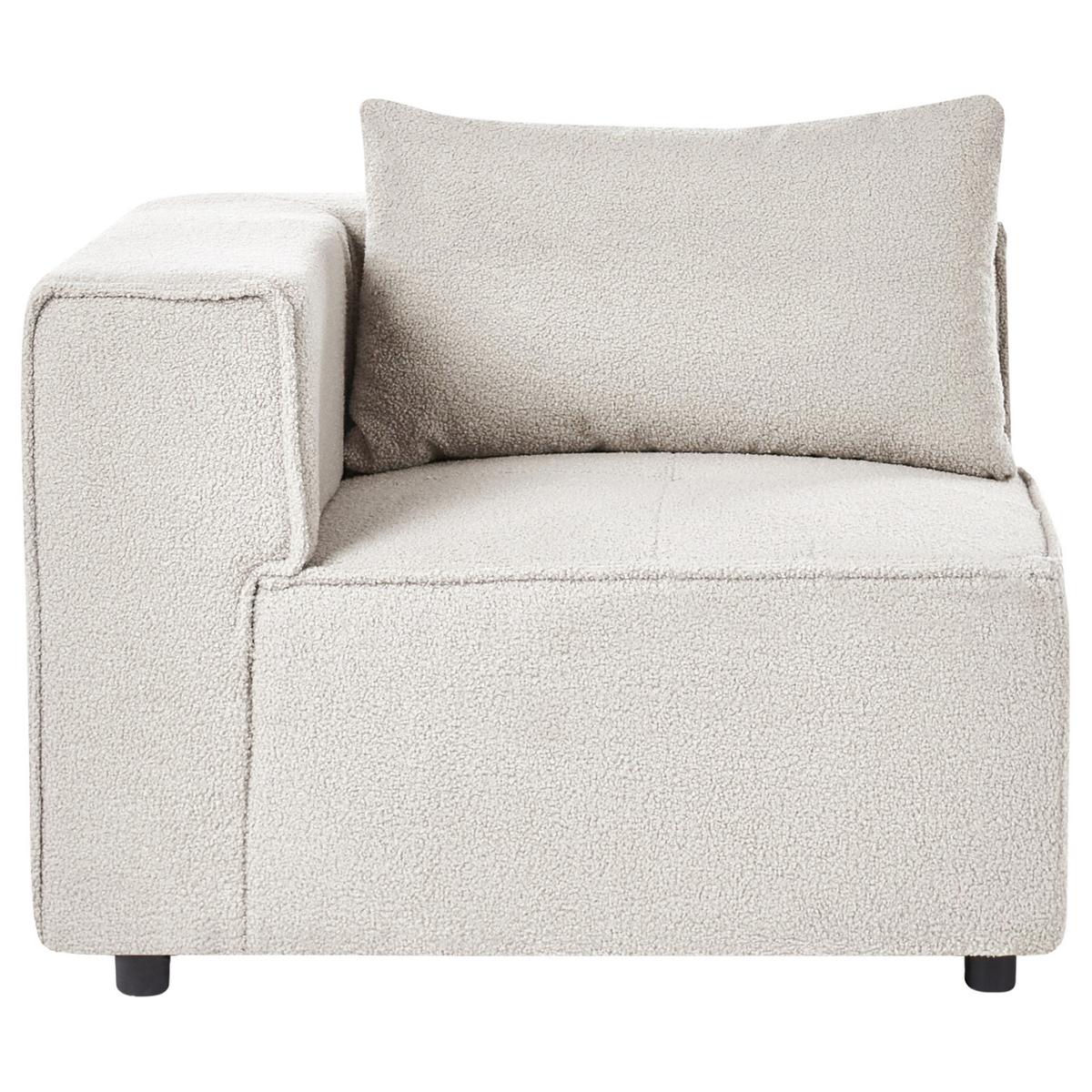 ECKMODUL Bouclé Cremeweiß Axebo - Creme, Textil (94/93/94cm) - Beliani