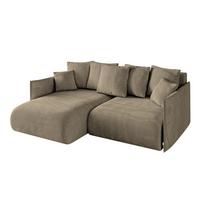 ECKSOFA Ottomane links ONESK-L 216x177x72 Braun Velours - Braun, Holzwerkstoff/Kunststoff (216/177cm) - ALTDECOR