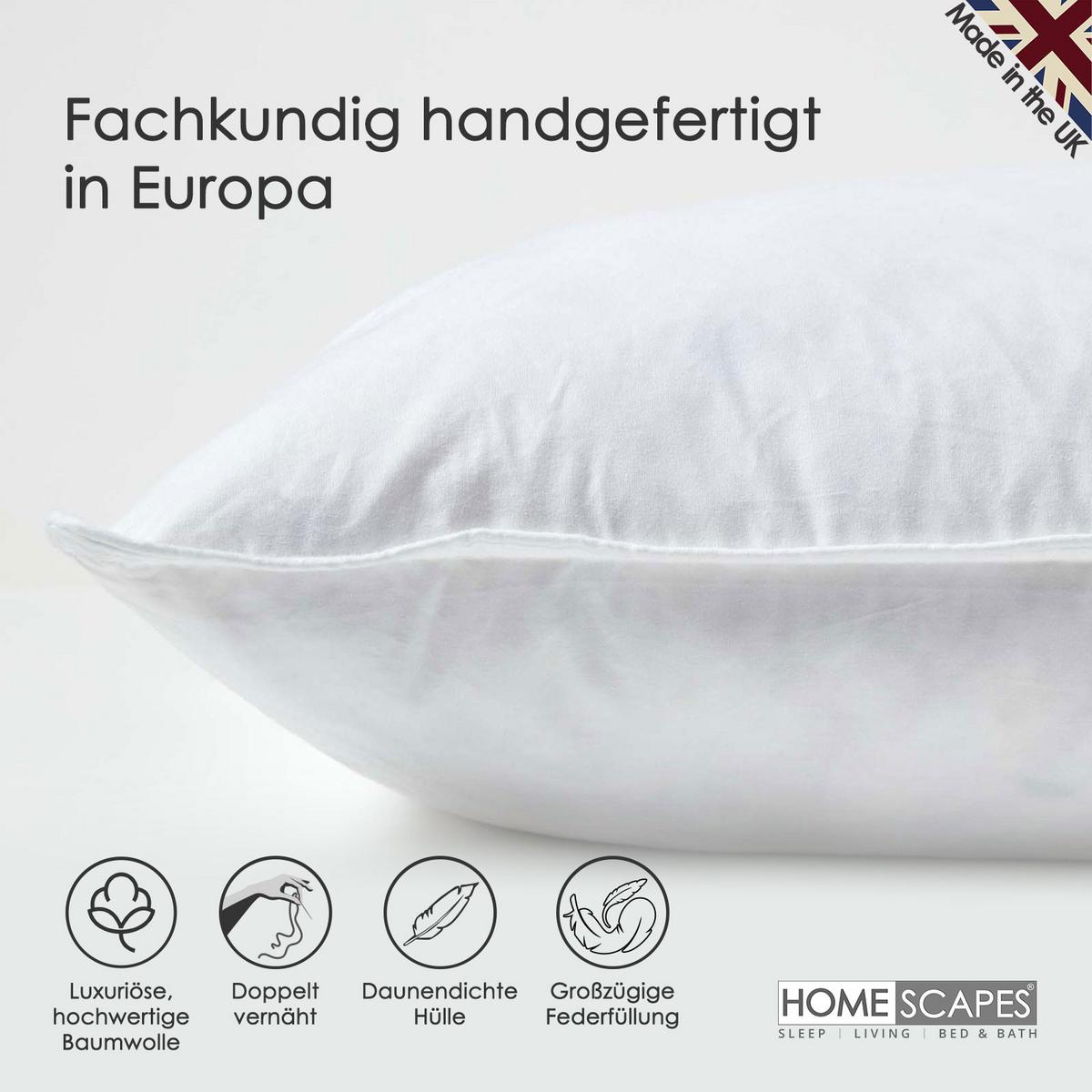 FÜLLKISSEN 2er-Set, Federkissen 30/50 cm - Weiß, Textil (30/50cm) - Homescapes