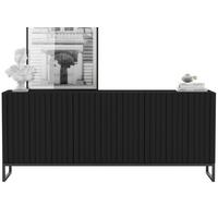 KOMMODE Elpis 3D Schwarz Matt mit metallrahmen Glamour 168 cm - Schwarz, Holzwerkstoff (168/72/36.5cm) - Meble Lindner