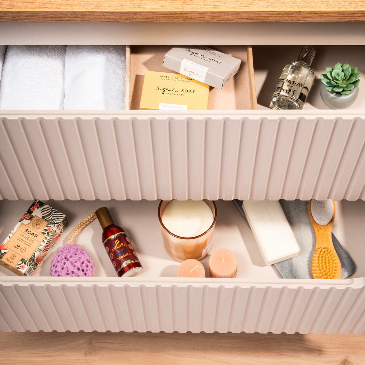 WASCHTISCHUNTERSCHRANK 80cm Riva Kaschmir - Beige, Holzwerkstoff (80/57/40cm) - Petits-meubles