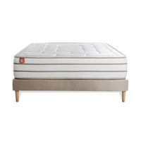 BETT Le Douillet Memory-Schaum 140 x 190 cm h1 - Kit Bettgestell Beige - Beige, Karton/Holz (140/190cm) - Marmottes & Co