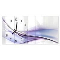WANDUHR aus Glas 60x30 cm - Farbwellen - Lila, Glas (60/30/0.4cm) - TULUP