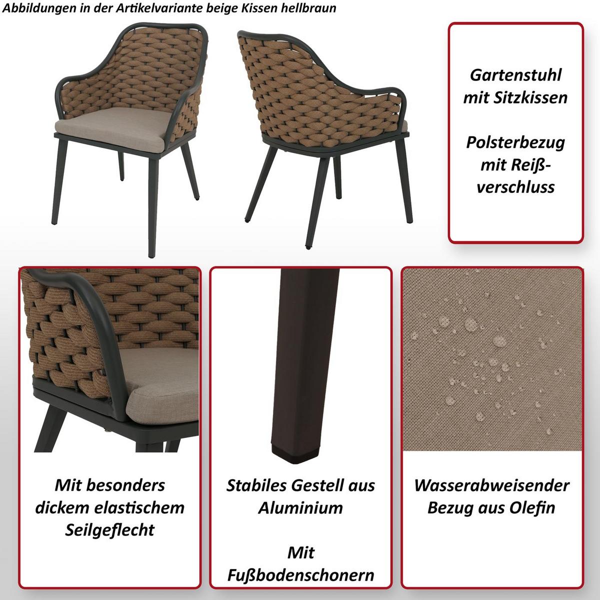 GARTENSTUHL Anthrazit, Beige - Anthrazit/Beige, Textil (59/84/63cm) - MCW