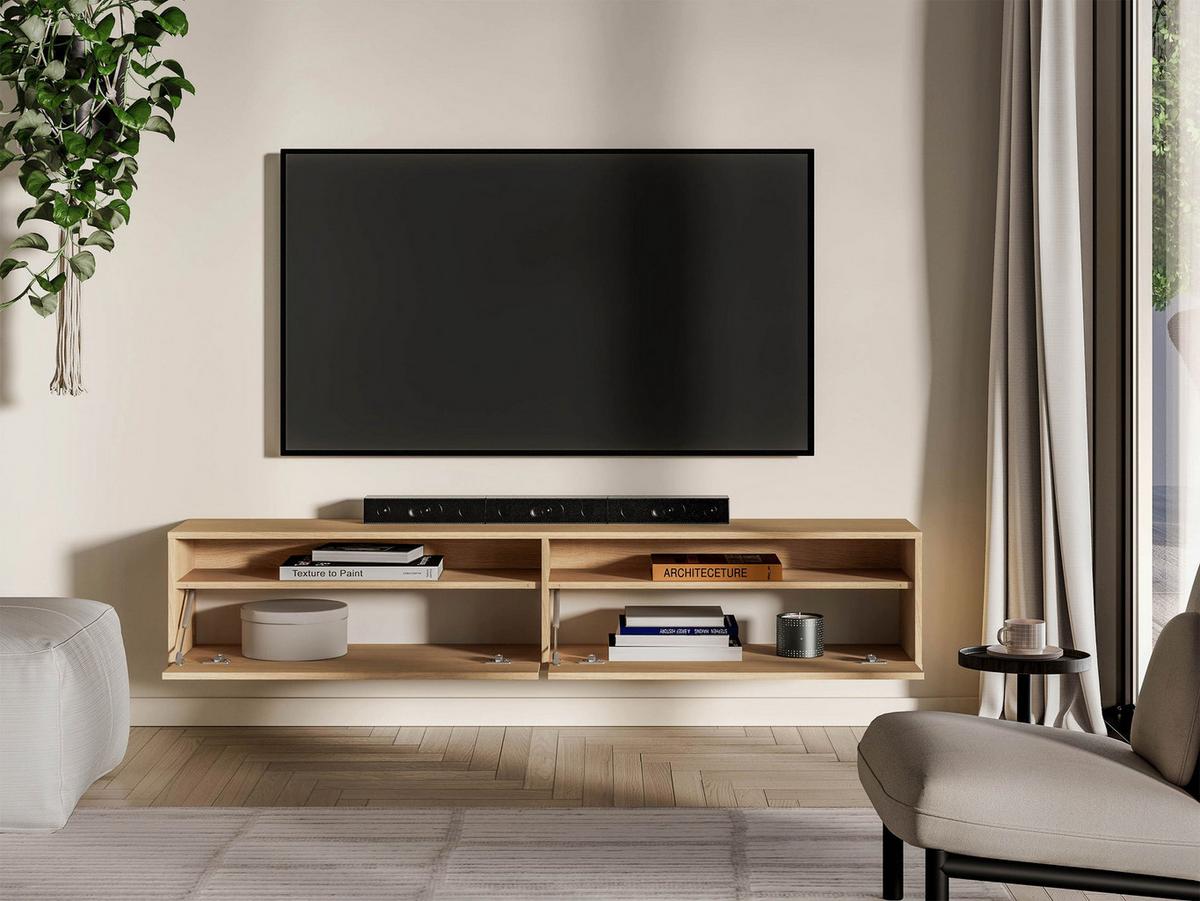 TV-HÄNGEBOARD Heggers mit Fächern MAVELIE 180 CM - Beige, Holzwerkstoff (180/33/33cm) - Selsey