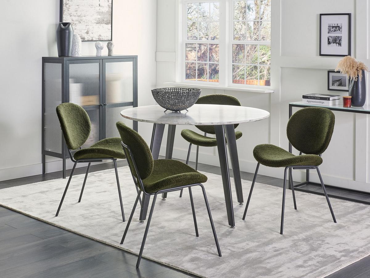 ESSZIMMERSTUHL 2er-Set Kunstleder Grün Luana - Grün, Textil/Metall (50/80/52cm) - Beliani