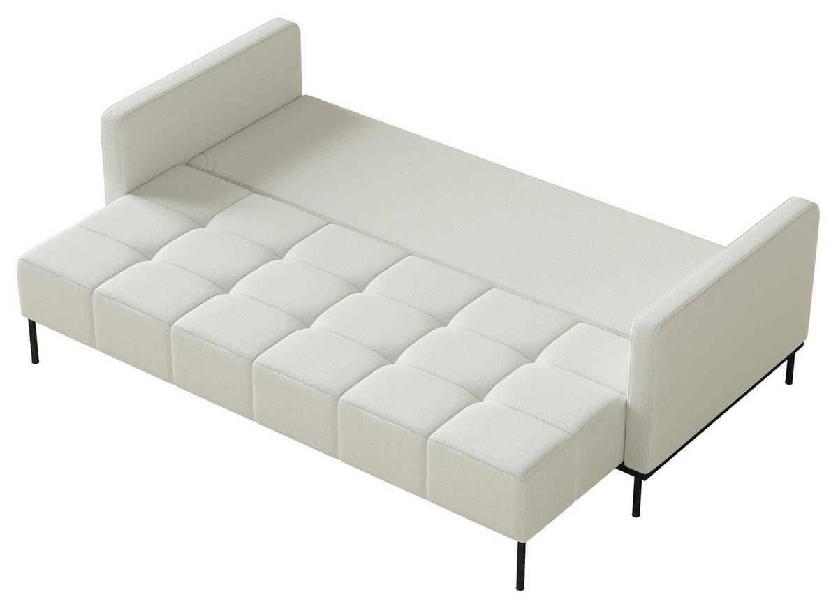 SCHLAFSOFA Skilia mit Schlaffunktion, 3-Sitzer 224 cm - Taupe/Schwarz, Textil/Metall (224/85/102cm) - Selsey