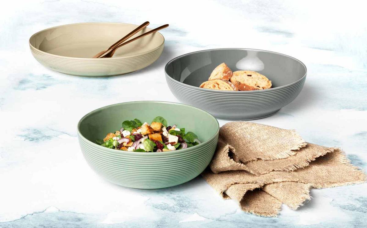 FOODBOWL Beat Color Glaze Sandbeige 20/25/28 cm 3-tlg. - Beige, Keramik (1cm) - Seltmann Weiden