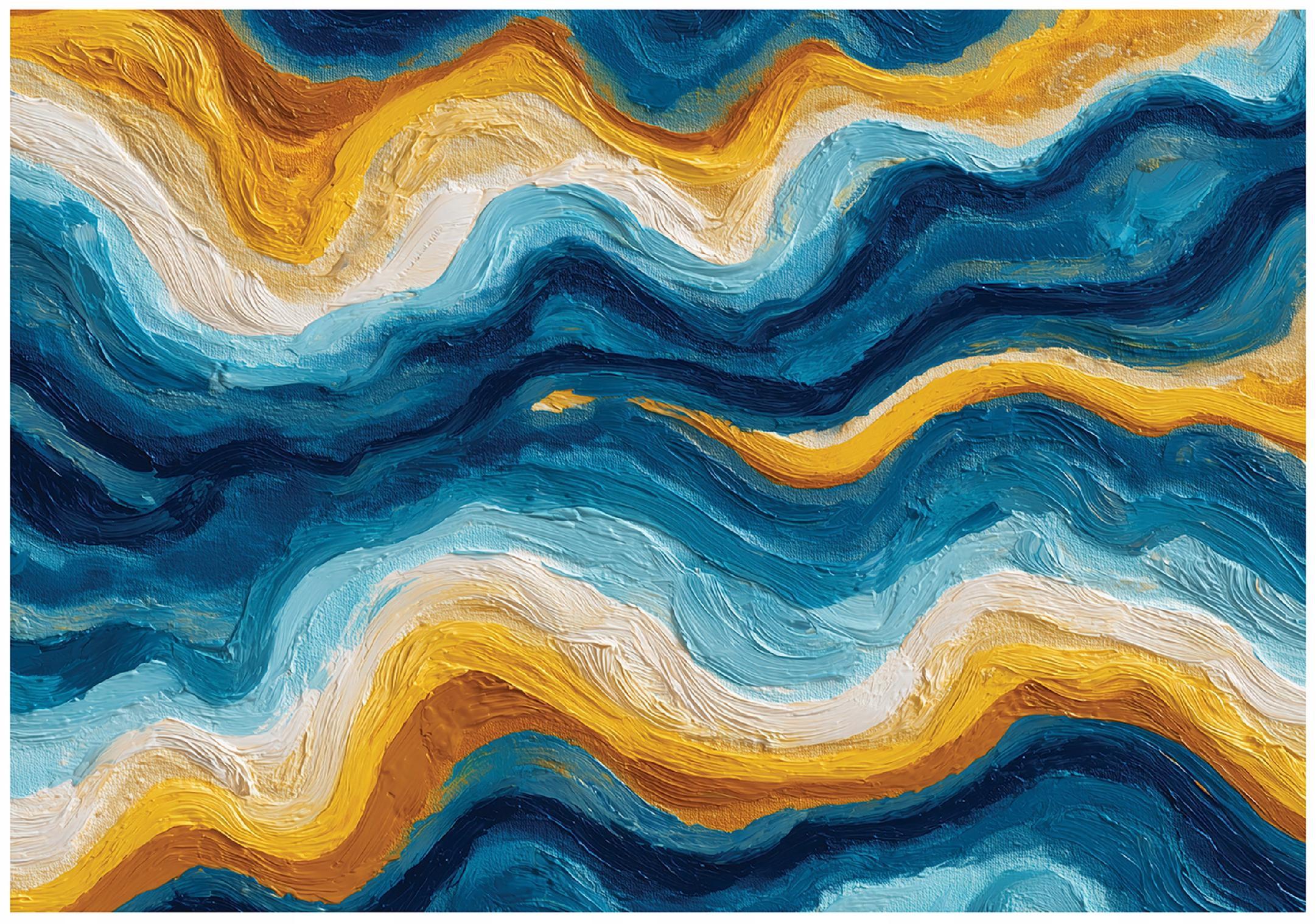 FOTOTAPETE Abstrakt Marmor Blau 368x254 cm - Multicolor, Papier (368/254cm) - Wallarena