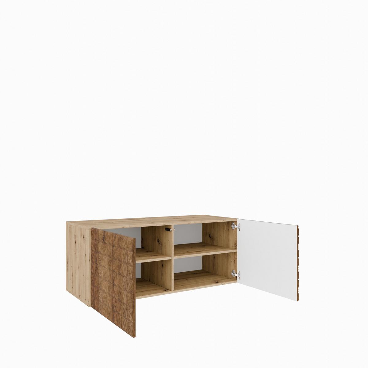 LOWBOARD ROVA 100/41/40 cm, Hängender TV-Schrank Eiche Artisan / Eichefarben - Eichefarben/Braun, Holzwerkstoff (100/41/40cm) - MASSENO