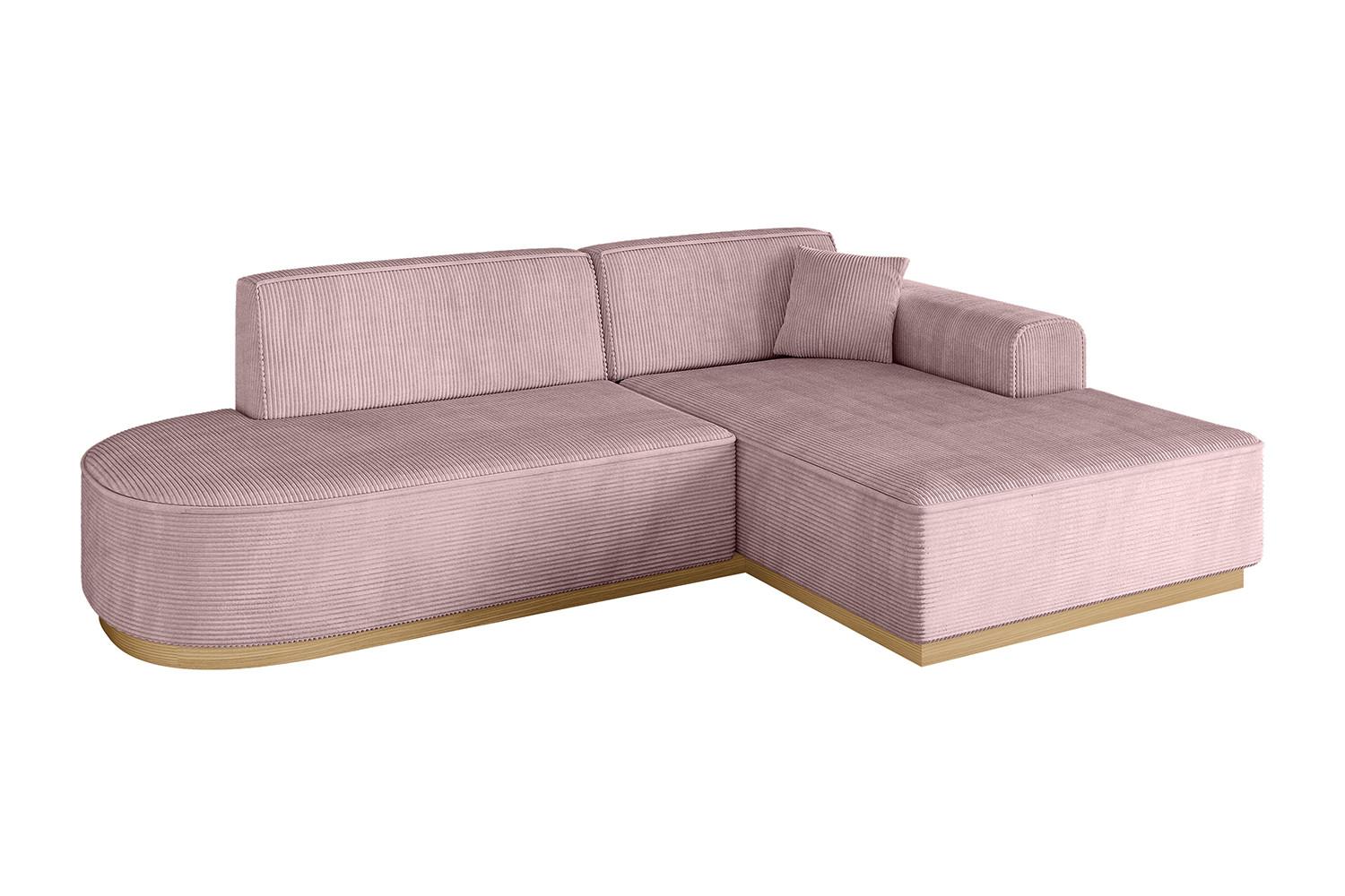 ECKSOFA Ottomane Rechts IREA-L1-v2 - 232x165x80 cm Rosa - Rosa, Holzwerkstoff/Textil (232/165cm) - ALTDECOR