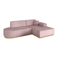 ECKSOFA Ottomane Rechts IREA-L1-v2 - 232x165x80 cm Rosa - Rosa, Holzwerkstoff/Textil (232/165cm) - ALTDECOR
