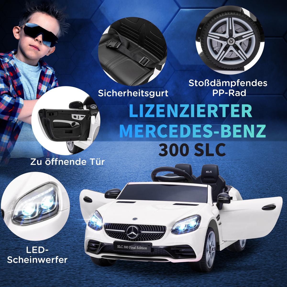 12 V Kinder Elektroauto, Kinderfahrzeug mit Ferbedienung, Kinderauto, Weiß - Weiß, Metall (107/62.5/44cm) - AIYAPLAY