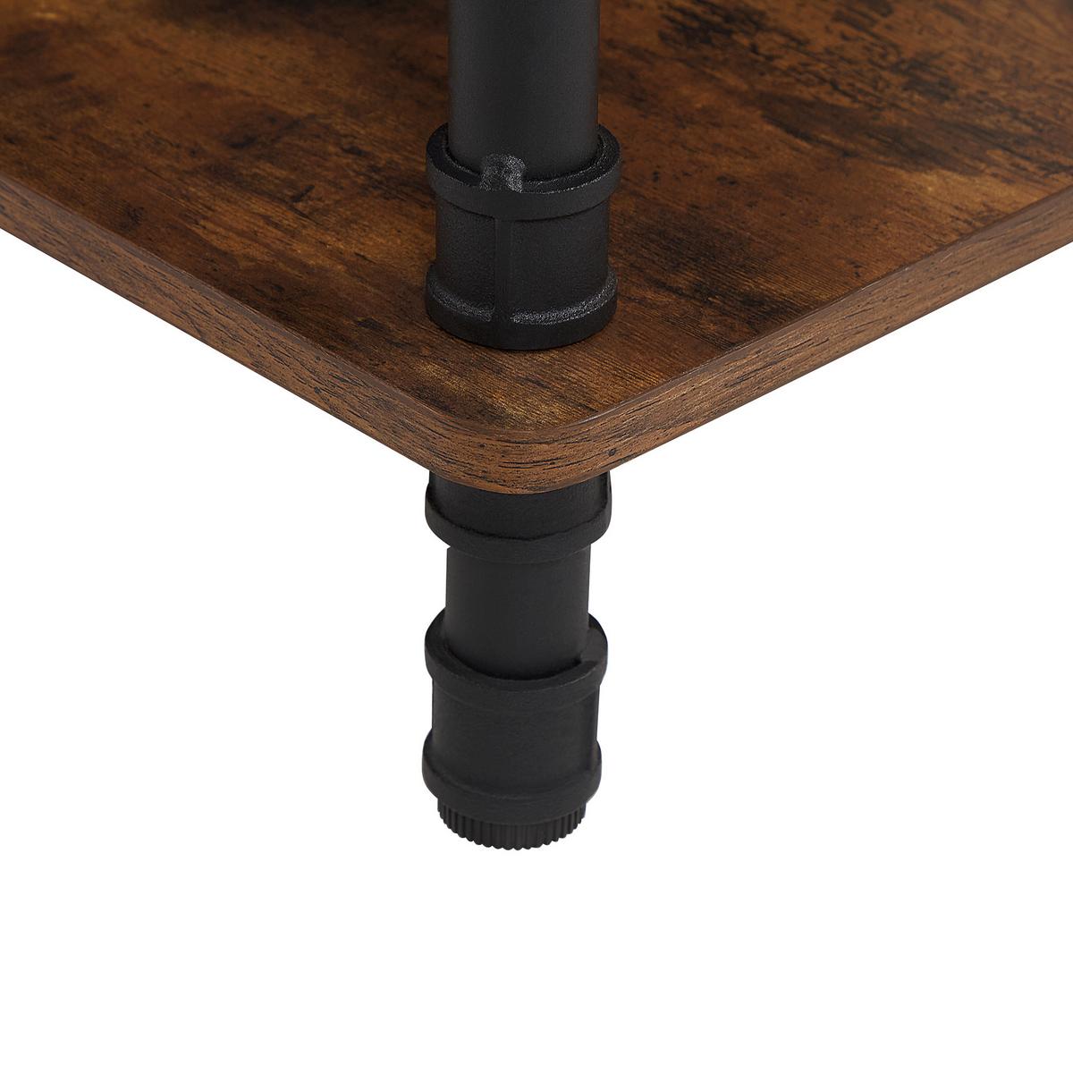 BEISTELLTISCH dunkler Holzfarbton/schwarz quadratisch Veril - Dunkelbraun/Schwarz, Holzwerkstoff (48/48/55cm) - Beliani