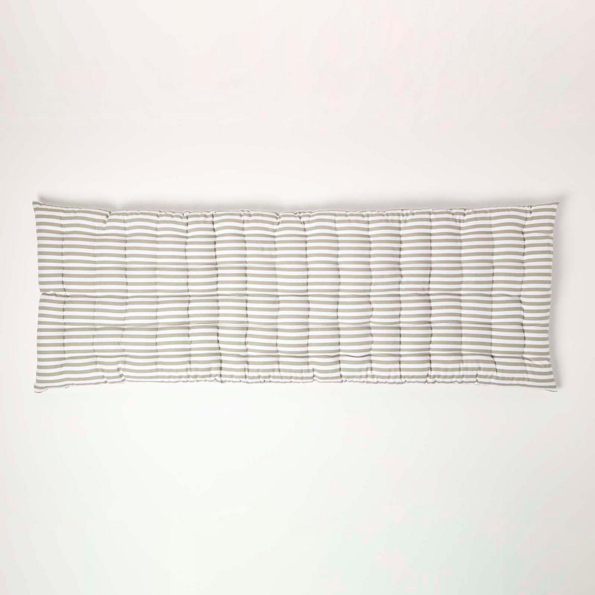 BANKAUFLAGE 3-Sitzer grau-weiß gestreift 143/48/5 cm - Grau, Textil (143/48/5cm) - Homescapes