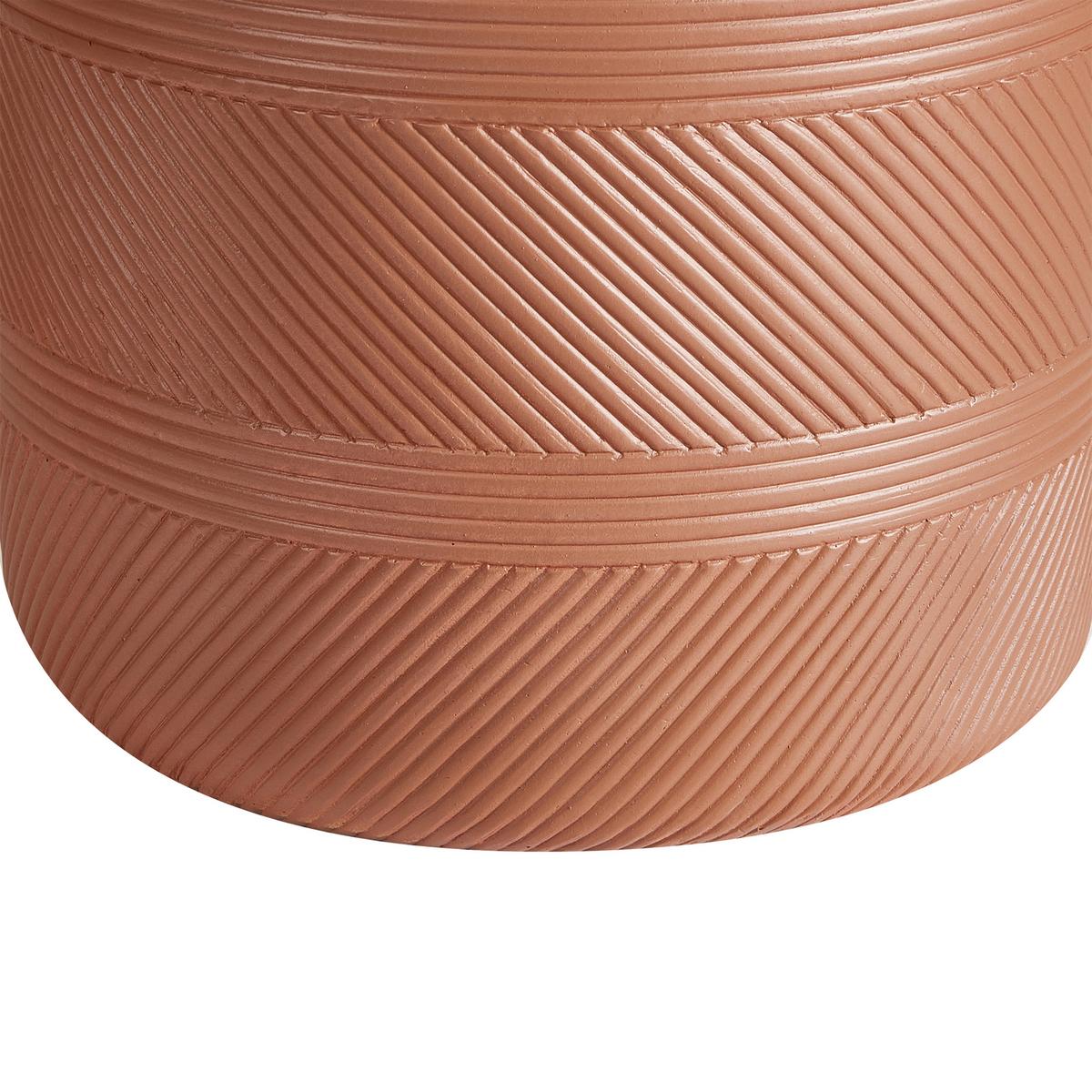 BLUMENTOPF goldbraun rund 31/31/31 cm Voula - Braun, Naturmaterialien (31cm) - Beliani